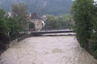 Global warming increases frequency and extent of flood catastrophes in the Alps