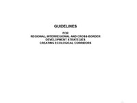 Guidelines for regional, interregional and cross-border development strategies creating ecological corridors