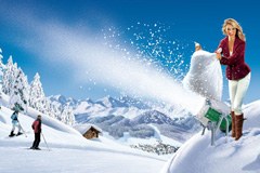 La fée des neiges Dame Holle fait de la pub La fée des neiges Dame Holle fait de la pub