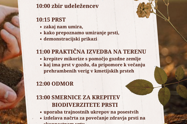 Delavnica o biodiverziteti prsti Delavnica o biodiverziteti prsti