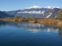 Gladina vode v jezeru Lago Maggiore neti prepire